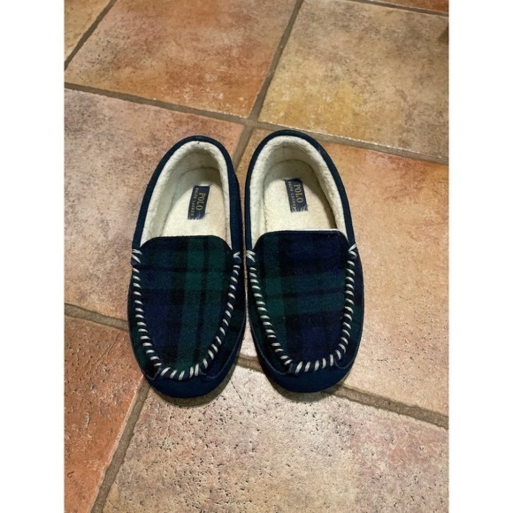 Polo, Ralph Lauren Scotch plaid slipper, size 8